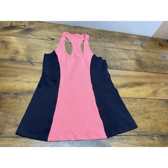Lululemon Cool Racerback Tank Top Surf Bonded Black Orange Activewear Size 6 - Picture 2 of 10